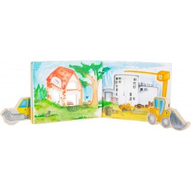 Livre d'éveil en bois pour bébé - En construction