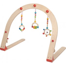 Portique d'activités en bois - Eveil coloré