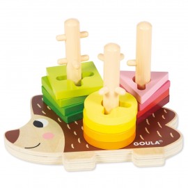 Jeu tourner et empiler en bois - Hérisson