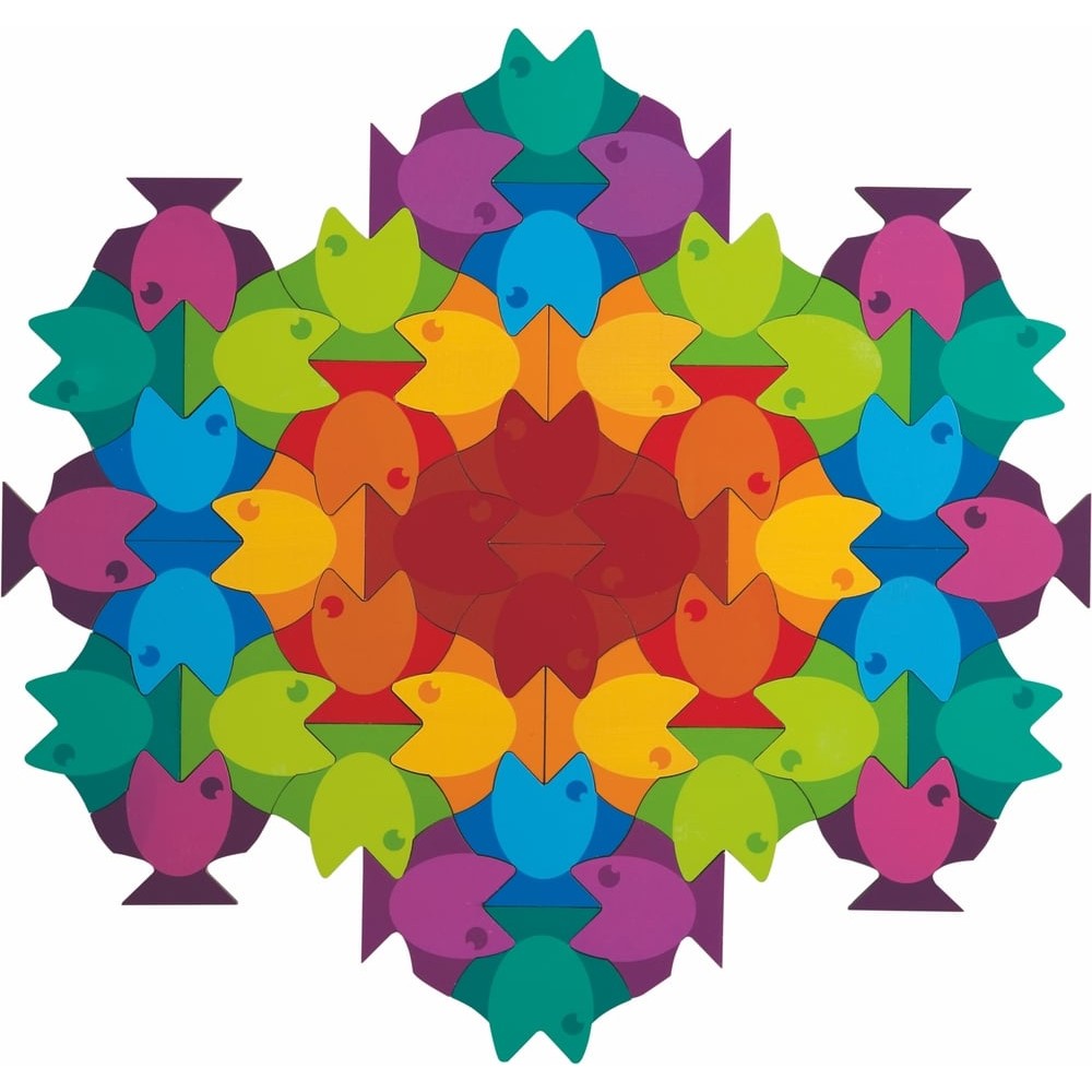 Puzzle 48 pièces en bois pour enfant - Mandala aquatique