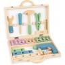 Boîte à outils en bois tendance scandinave pour enfant couleurs pastel