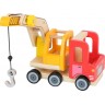Camion grue en bois