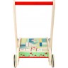 Chariot de marche avec blocs de construction en bois pour bébé