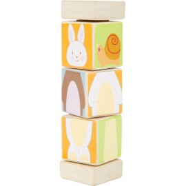 Jeu d'éveil - Jouet de motricité en bois - Cubes rotatif animaux
