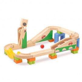 Circuit à billes en bois pour enfant - Accélérateur