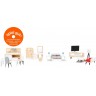Accéssoires pour maison de poupée - Ensemble mobilier scandinave en bois