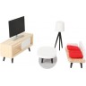 Accéssoires pour maison de poupée - Ensemble mobilier scandinave en bois