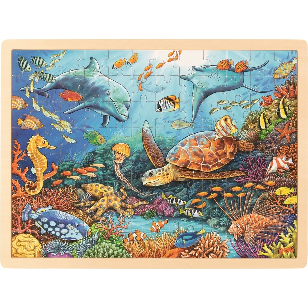 Puzzle 96 pièces en bois pour enfant - Sous l'océan