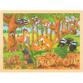 Puzzle 48 pièces en bois pour enfant - La vie des sous-bois