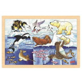 Puzzle 24 pièce en bois pour enfant - Sur la banquise