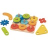 Jeu d'agencement en bois - Formes, couleurs et engrenages