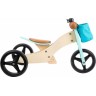 Tricycle et draisienne 2 en 1 en bois - Petite balade bleu turquoise