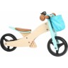 Tricycle et draisienne 2 en 1 en bois - Petite balade bleu turquoise