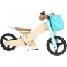 Tricycle et draisienne 2 en 1 en bois - Petite balade bleu turquoise