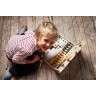 Boîte à outils en bois tendance scandinave pour enfant couleurs gris-jaune