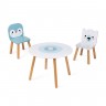 Table et 2 chaises en bois pour enfant - Banquise