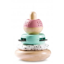 Jouet à empiler en bois - Éveil des sens