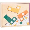Puzzle Tetris géométrique coloré en bois