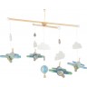 Mobile en bois pour bébé - La tête dans les nuages