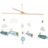 Mobile en bois pour bébé - La tête dans les nuages