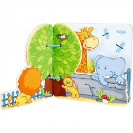 Livre d'éveil en bois pour bébé - Mon premier safari
