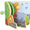 Livre d'éveil en bois pour bébé - Mon premier safari