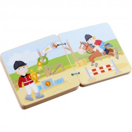 Livre d'éveil en bois pour bébé - Passion équestre