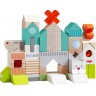 Blocs de construction en bois pour enfant - Miaou et Ouaf