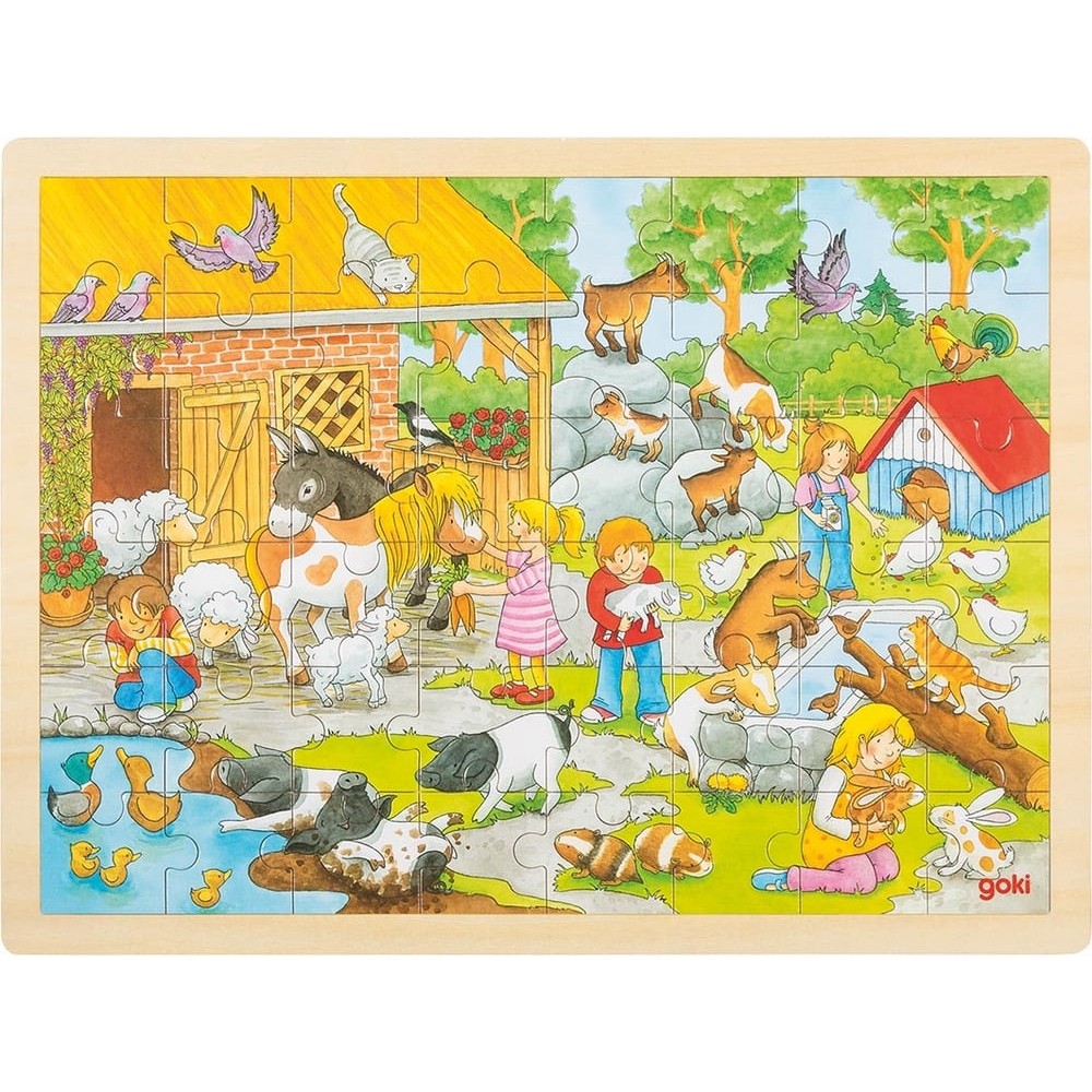 Puzzle 48 pièces en bois pour enfant - Adorable ménagerie