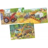 Lot de 3 puzzles 24 pièces en bois pour enfant - Véhicules agricoles
