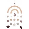 Mobile en bois pour bébé - Ciel étoilé mauve