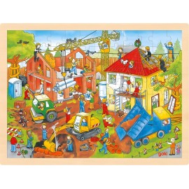 Puzzle 96 pièces en bois pour enfant - Un chantier animé
