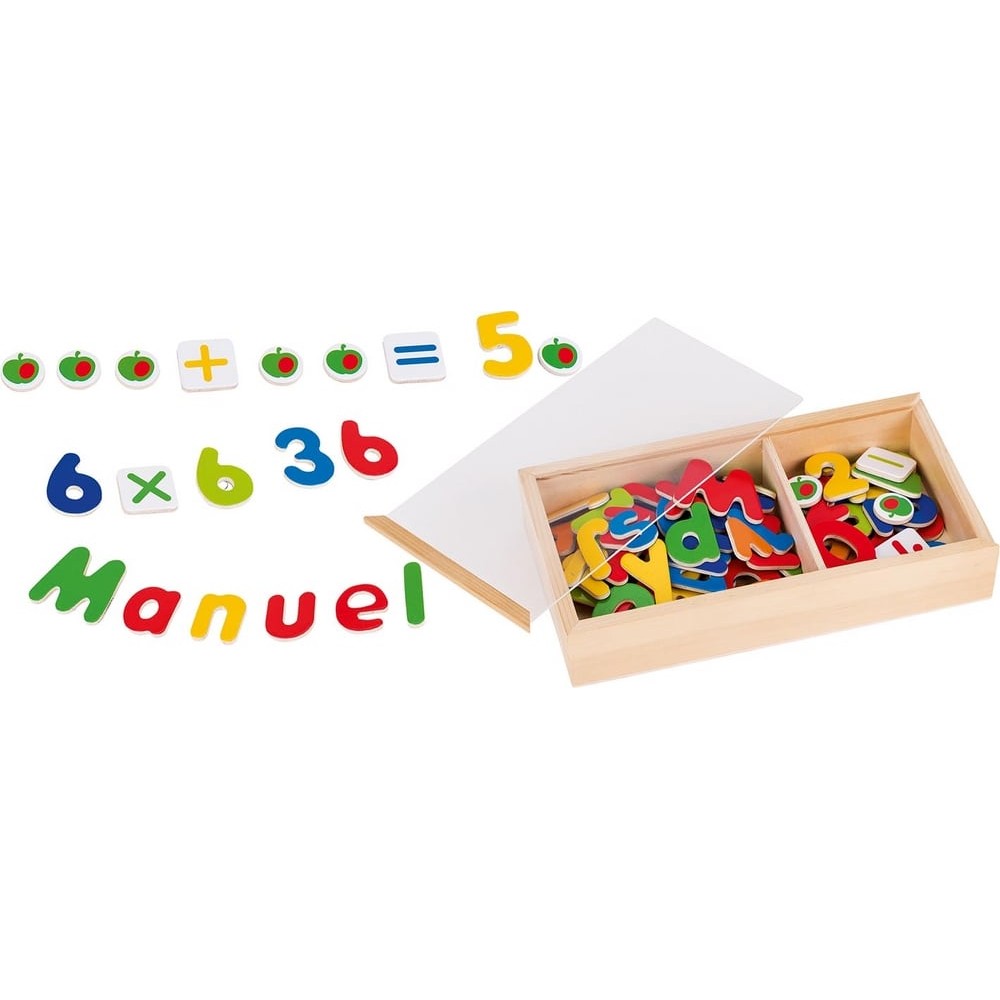 Coffret magnétique - Lettres et nombres en bois pour enfant