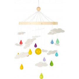 Mobile en bois pour bébé - Jour de pluie