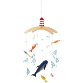 Mobile en bois pour bébé - Voyage marin
