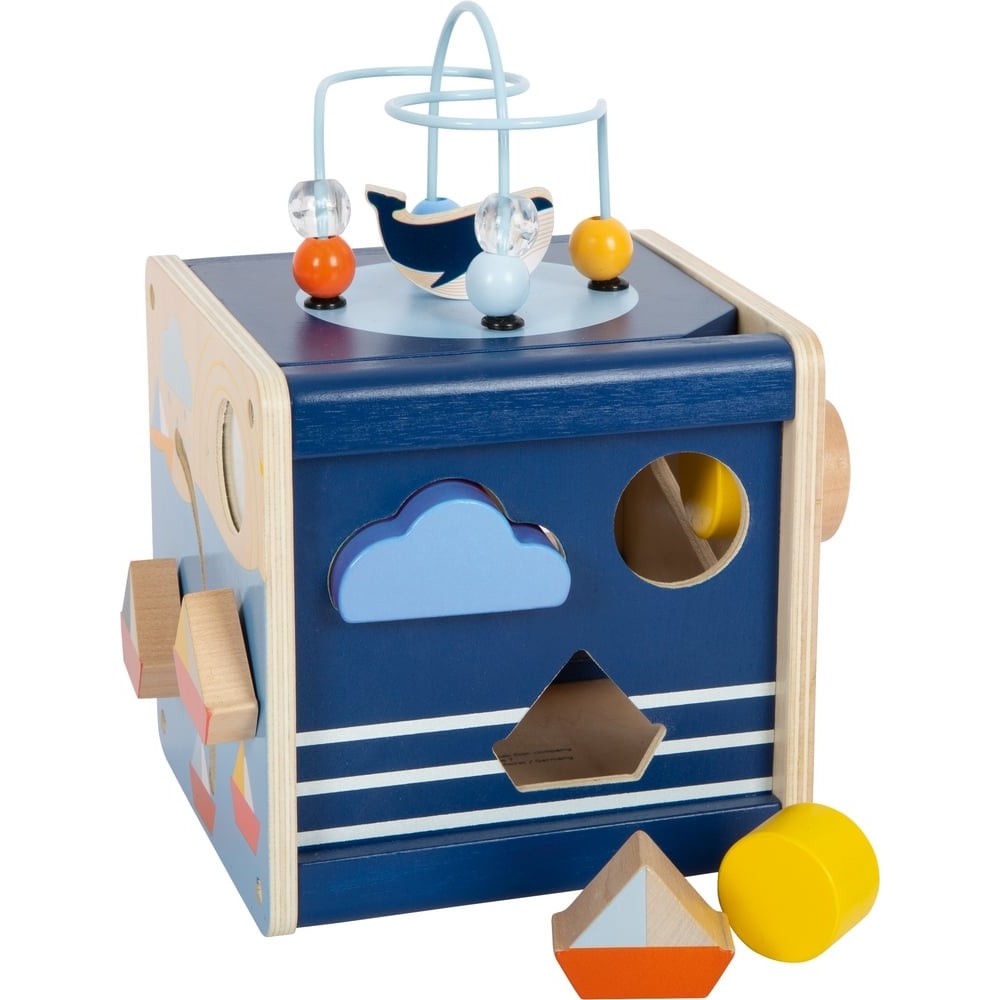 Cube de motricité en bois pour bébé - Voyage marin