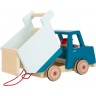 Camion benne à tirer en bois pour bébé