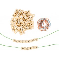 24 Perles à Crocheter En Bois Avec Trou - Lot De Perles à