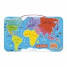 Puzzle magnétique 92 pièces en bois pour enfant - Carte du monde