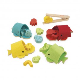 Jeu de tri des couleurs en Bois pour enfant - Baleines
