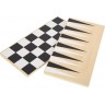 Jeux d'échecs, de dames et Backgammon 3 en 1 doré en bois pour enfant