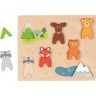 Puzzle premier âge en bois - Animaux des forêts sauvages