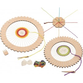 Ensemble tissage - Métiers à tisser rond et tricotin en bois pour enfant