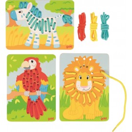 Jeu de laçage en bois et coton pour enfant - Ma petite savane