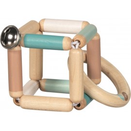 Hochet souple cubique en bois pour bébé - Ours brin