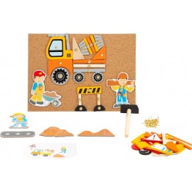 Jeu de clous en bois pour enfant - Chantier