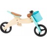 Tricycle et draisienne 2 en 1 en bois - Petite balade bleu turquoise