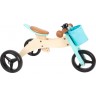 Tricycle et draisienne 2 en 1 en bois - Petite balade bleu turquoise