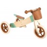 Tricycle et draisienne 2 en 1 en bois pour enfant - Pistache caramel