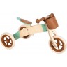 Tricycle et draisienne 2 en 1 en bois pour enfant - Pistache caramel